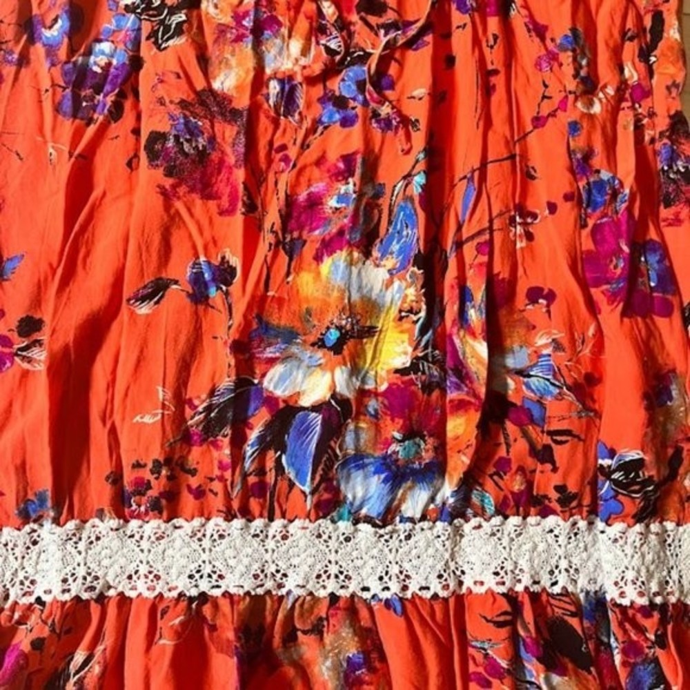 PinkBlush Orange Floral‎ Maxi Dress Size Small - Picture 4 of 6